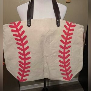 NEW Baseball Canvas Tote Bag
